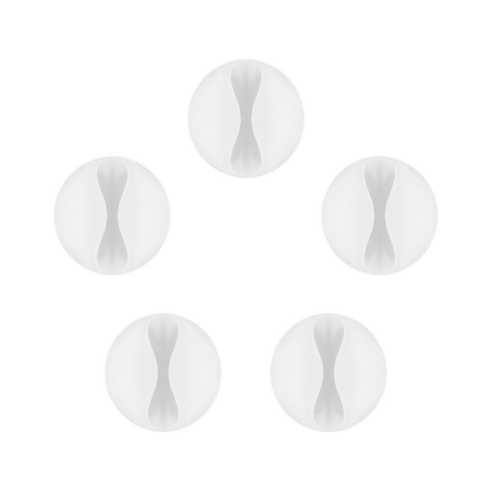 5pc Goobay 1 Slot 1.88cm Adhesive Cable Organiser - White