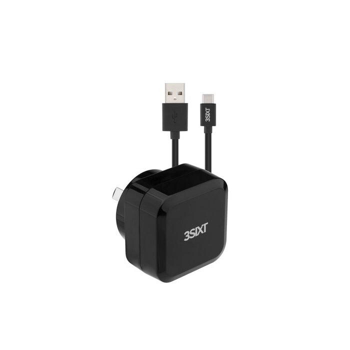 3s-1014-3sixt-1m-wall-charger-au-5-4a-usb-c-cable-black