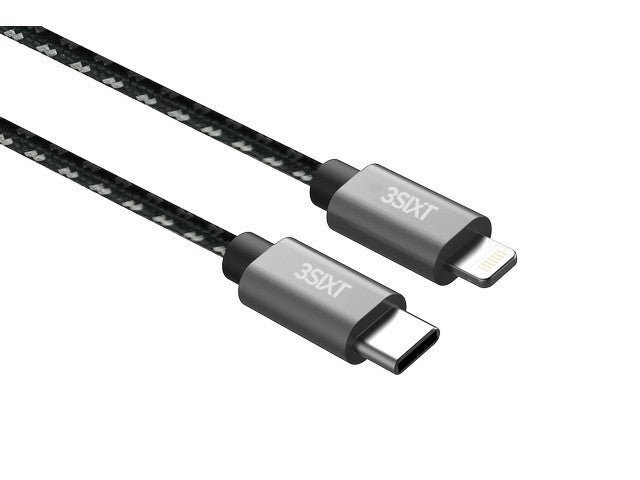 3s-1382-3sixt-30cm-usb-c-to-lightning-mfi-certified-cable-for-apple-iphone-black