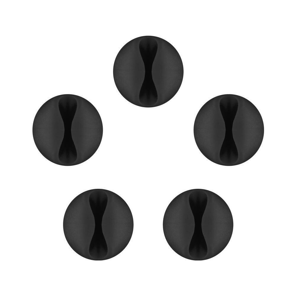 5pc Goobay 1 Slot 1.88cm Adhesive Cable Organiser - Black