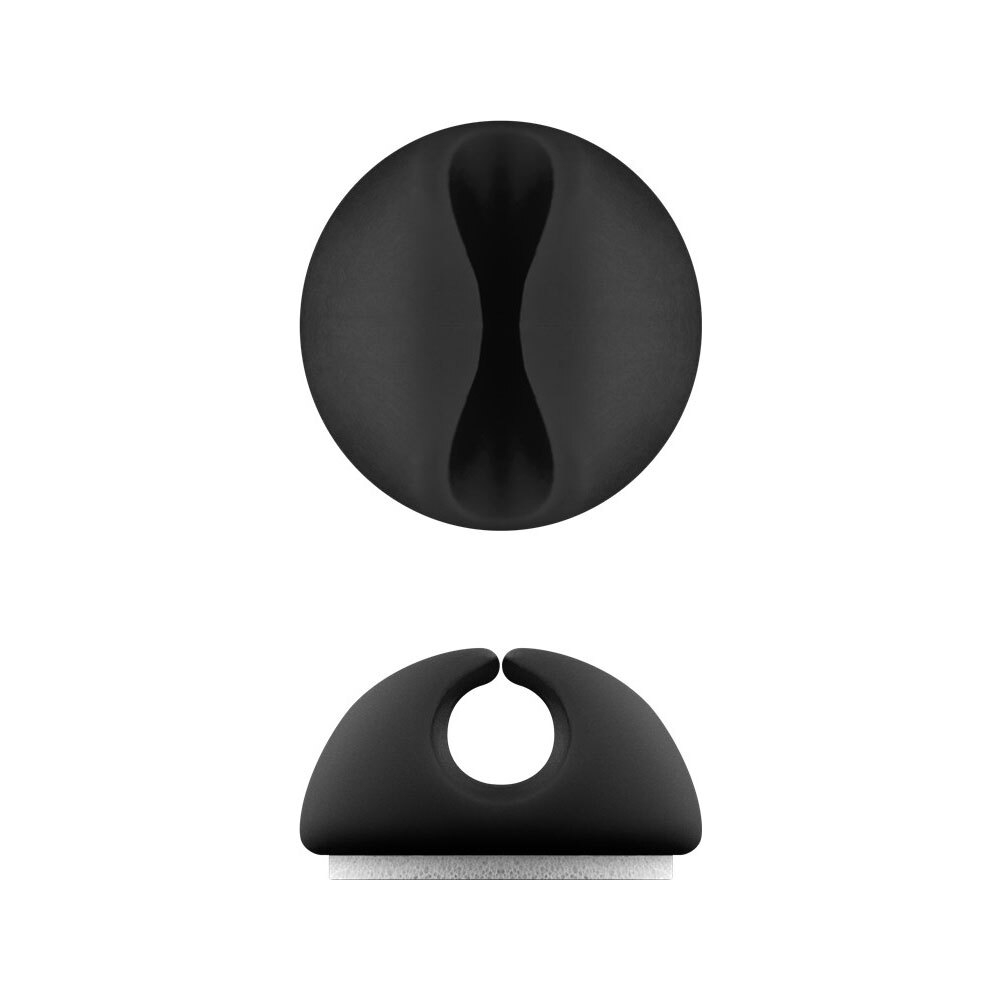 5pc Goobay 1 Slot 1.88cm Adhesive Cable Organiser - Black