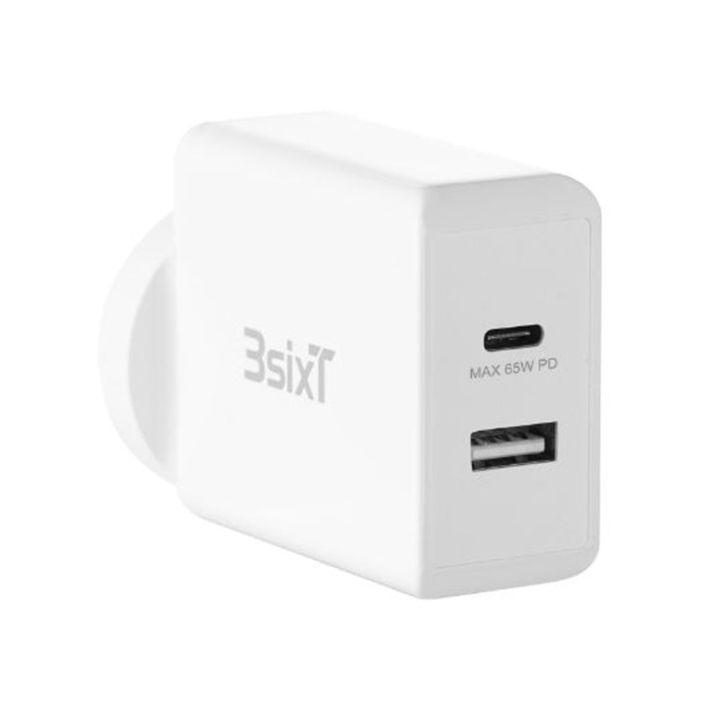 3s-2306-3sixt-wall-charger-anz-65w-usb-c-pd-2-4a-white