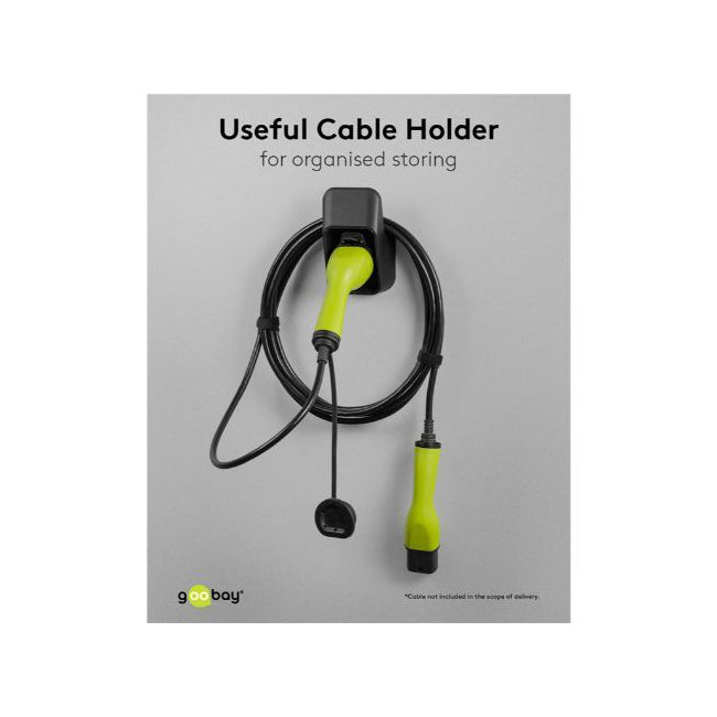 61143-goobay-wall-mount-cable-rest-for-ev-type-2-charging-socket-black