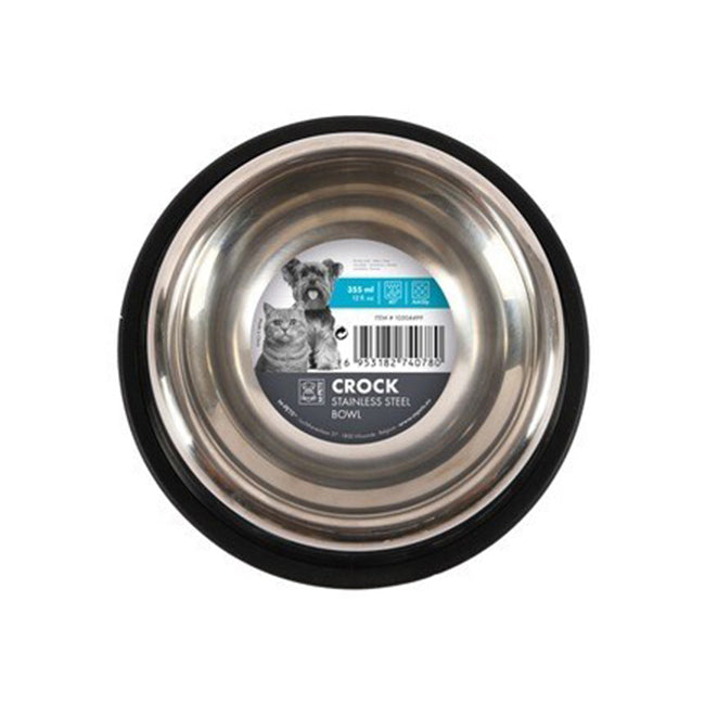 10504699-m-pets-crock-25cm-dog-pet-stainless-steel-bowl-anti-slip-feeding-container-large