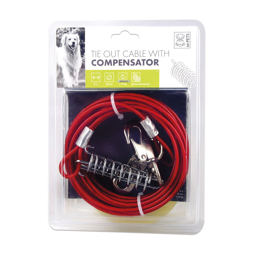 10801305-m-pets-8m-dog-puppy-pet-tie-out-safe-secure-outdoor-cable-lead-w-compensator