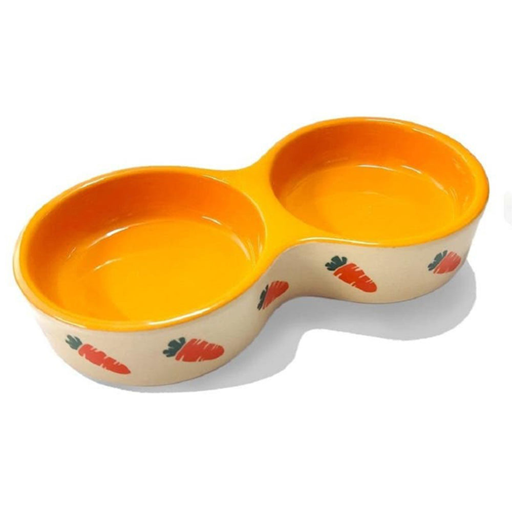 12142-nature-island-carrot-22cm-double-dried-treats-vegetable-feeder-pet-dish-yellow