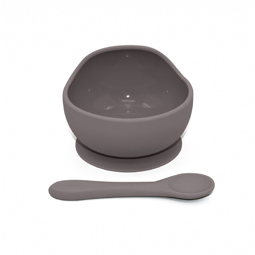 1501001-playette-silicone-bowl-and-spoon-baby-infant-utensil-set-grey-4m
