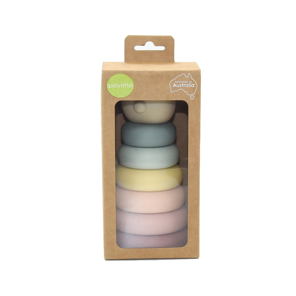 1501019-playette-silicone-bear-round-stacker-baby-infant-play-toy-4m