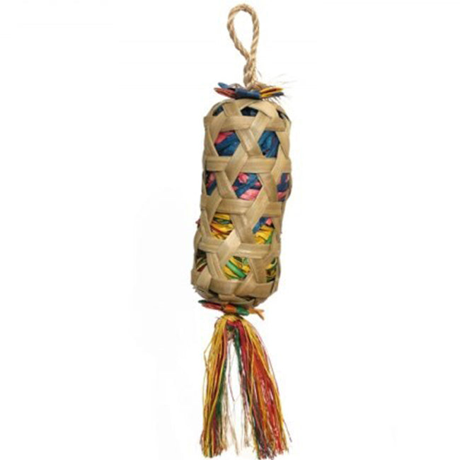 19106-rosewood-palm-leaf-handmade-foraging-cylinder-rabbit-guinea-pig-pet-toy-natural