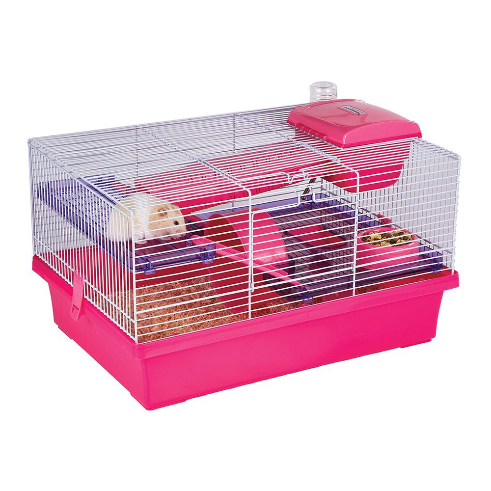 19173-rosewood-pico-50x29cm-w-ladders-tunnels-hamster-mice-small-pet-cage-pink