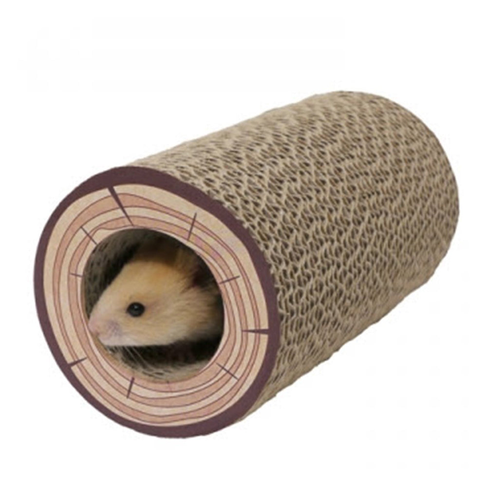 19265-rosewood-18cm-shred-a-log-wooden-corrugated-tunnel-fun-play-pet-dog-toy-natural