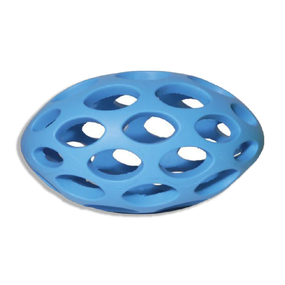 20084-rosewood-cyber-rubber-16cm-lattice-rugby-ball-pet-dog-interactive-toy-assorted