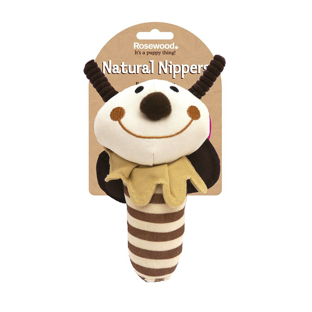 20541-rosewood-natural-nippers-21cm-shake-rattle-plush-pet-dog-chew-play-toy-brown