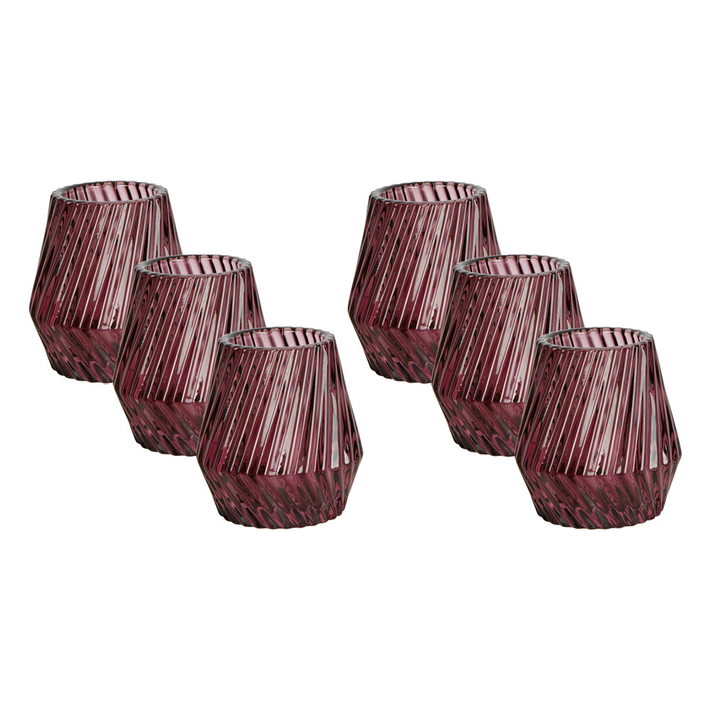 2101216-6pc-florabelle-twist-glass-small-tealight-holders-purple