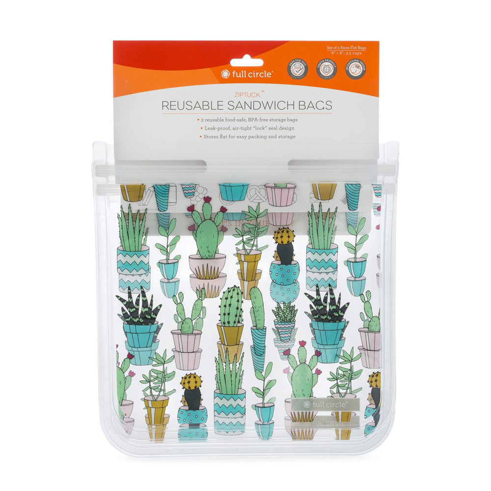28891-2pc-full-circle-ziptuck-reusable-830ml-8cm-sandwich-bag-cactus
