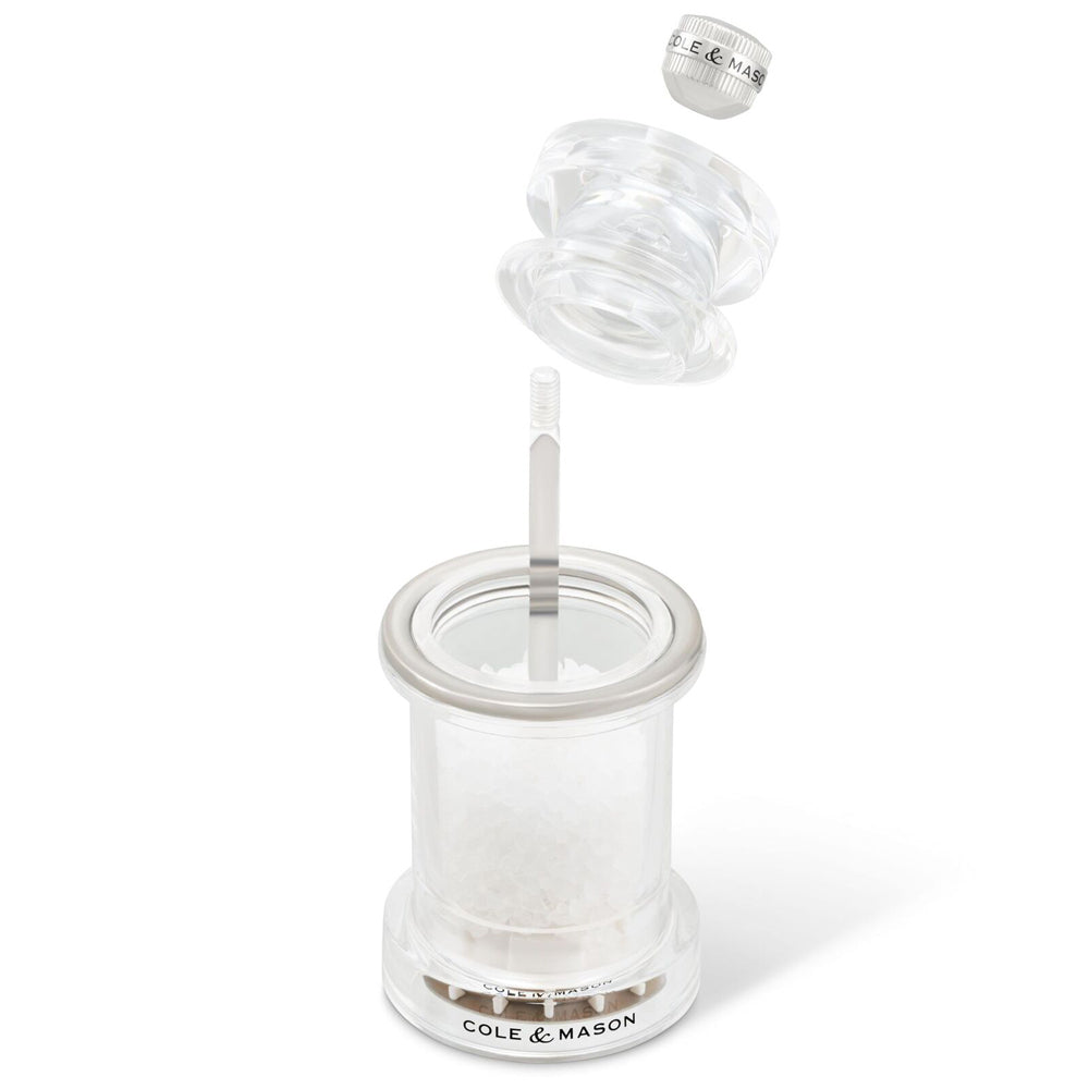 31550-cole-mason-605-acrylic-12cm-salt-mill-spice-grinder-clear