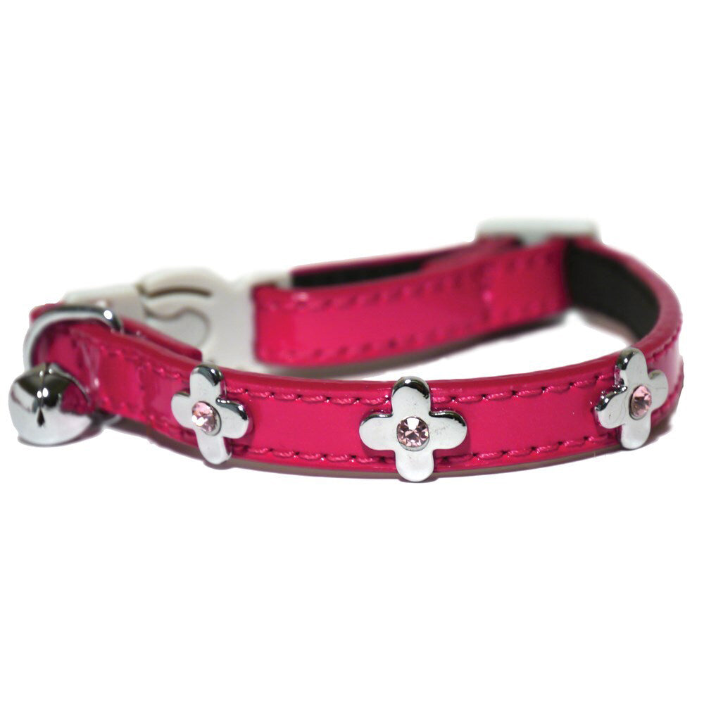 3208-rosewood-electric-quick-release-safety-buckle-w-bell-cat-collar-pink