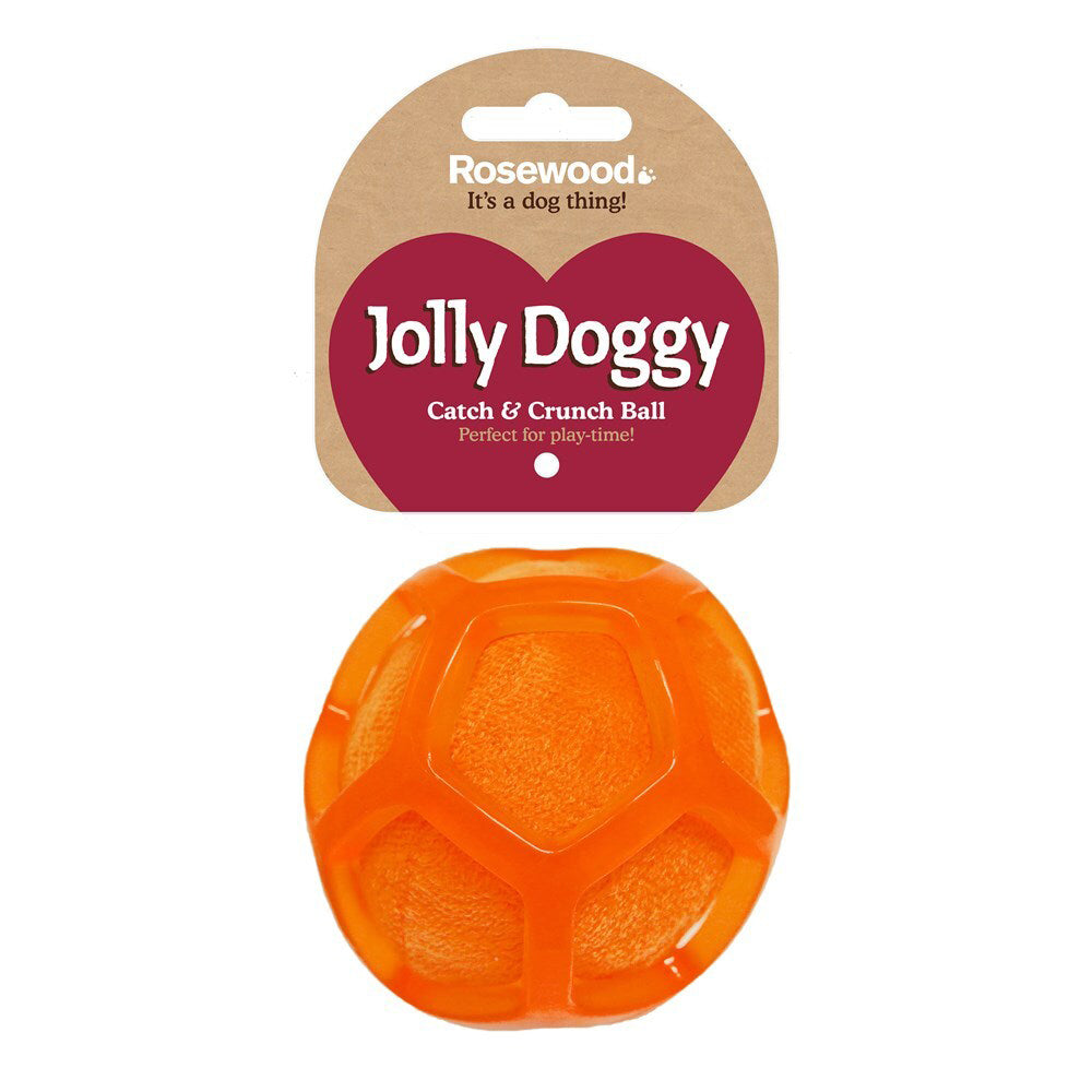 38302-rosewood-jolly-doggy-catch-crunch-ball-pet-dog-chew-fun-playing-toy-orange