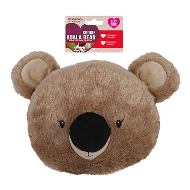 39167-rosewood-kookie-koala-bear-head-plush-squeaker-pet-dog-interactive-toy-brown