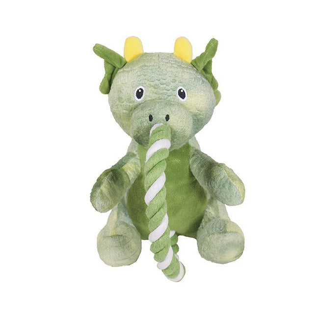 39174-rosewood-21cm-rope-dragon-soft-plush-pet-dog-interactive-squeaker-toy-green