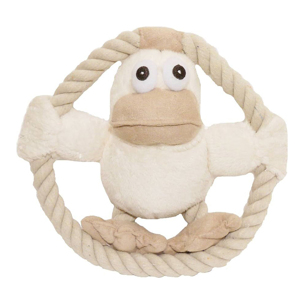 39403-rosewood-22cm-riverside-duck-pet-dog-toy-w-squeaker-rope-interactive-play-beige