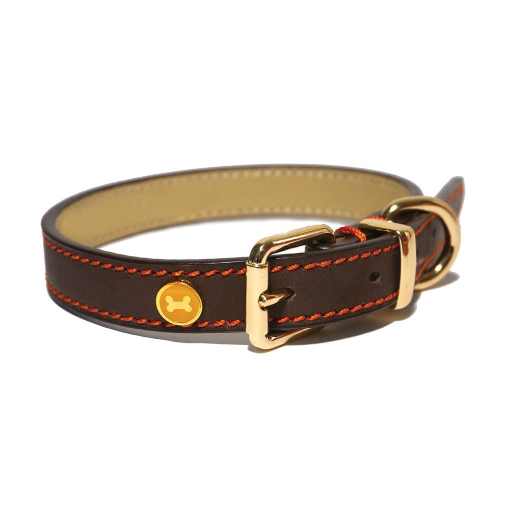 4007-rosewood-adjustable-40-5cm-leather-pet-dog-neck-collar-animal-choker-s-brown