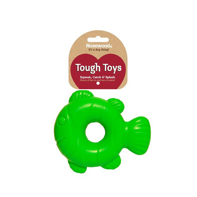 40320-rosewood-16-2cm-squeaky-tough-fish-pet-dog-rubber-floating-toy-interactive-green