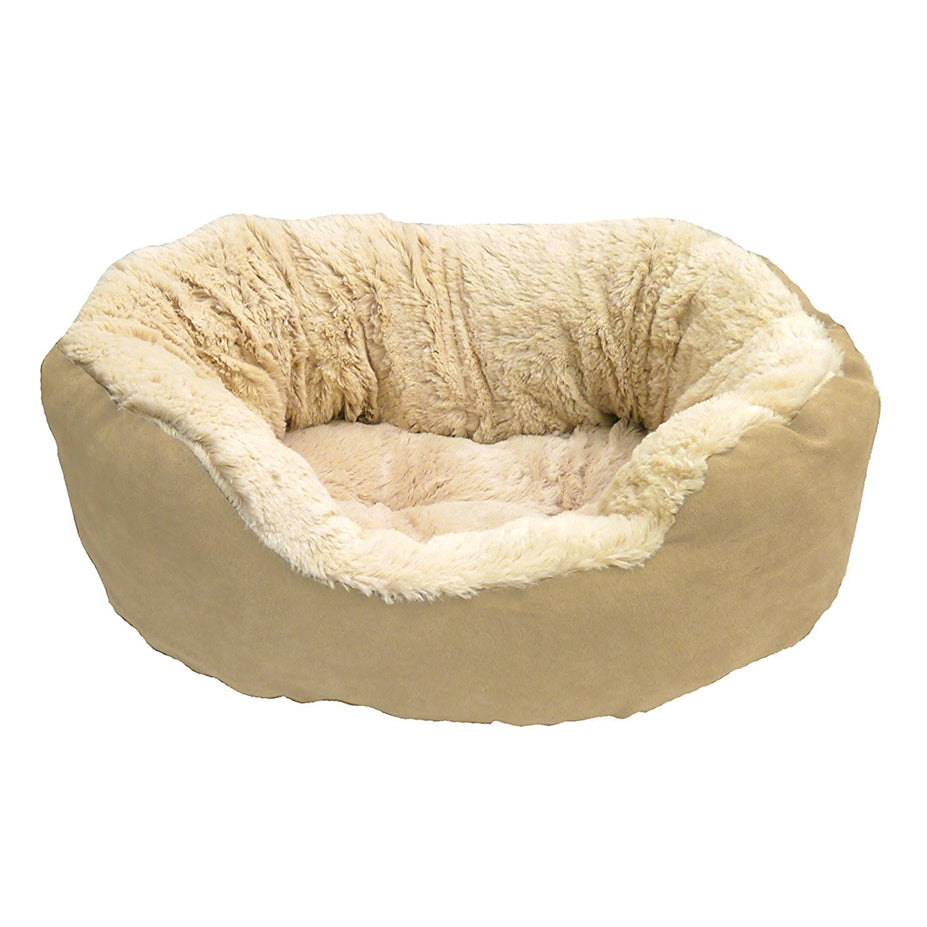 4322-rosewood-40-winks-dog-sleeper-tan-faux-suede-plush-pet-dog-bed-81cm