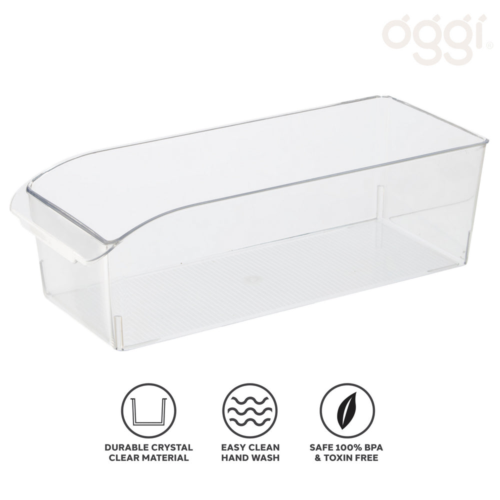 47262-oggi-36x14cm-fridge-pantry-storage-bin-w-finger-grip-handle-clear