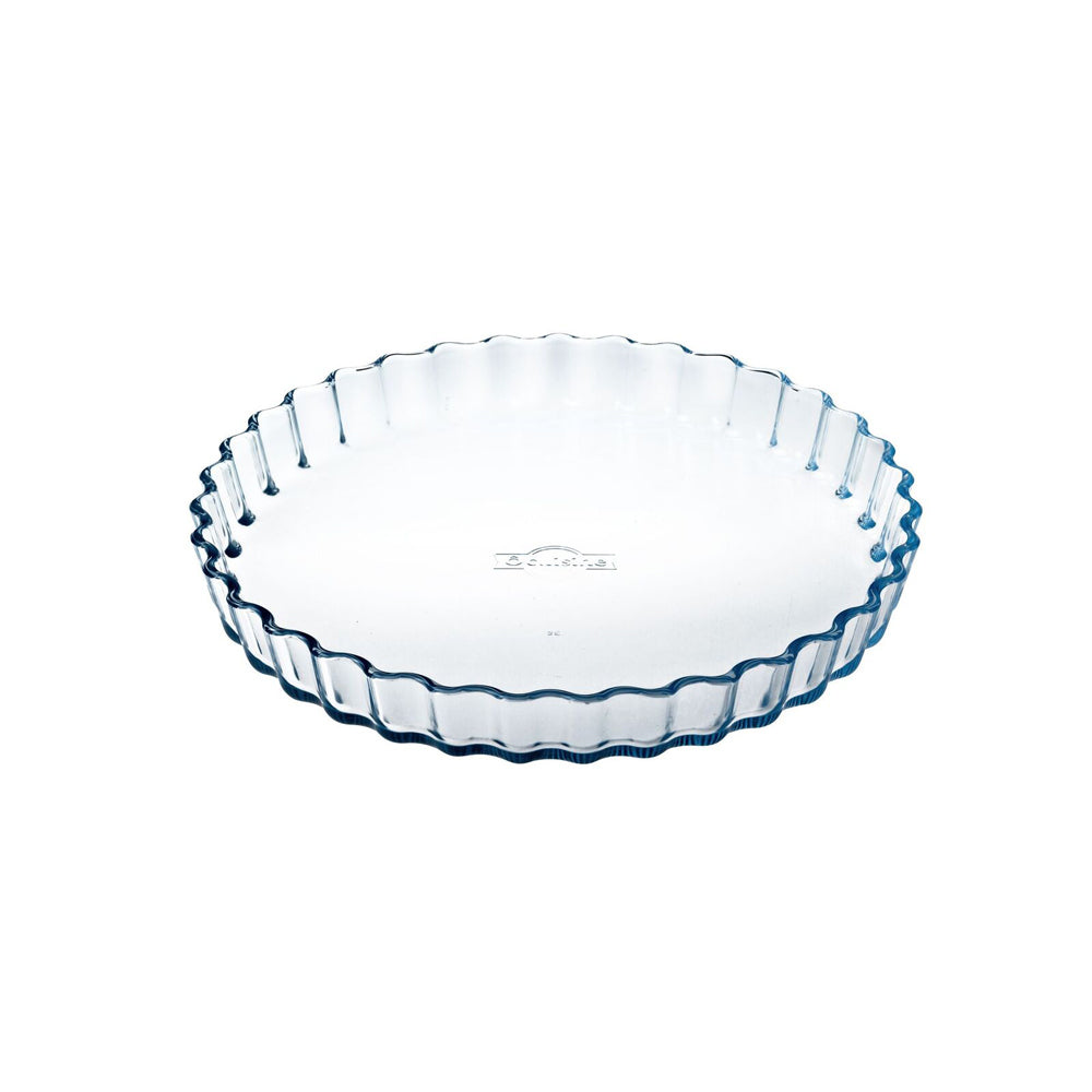 49020-ocuisine-27cm-baking-round-glass-pie-flan-dish-bakeware-clear