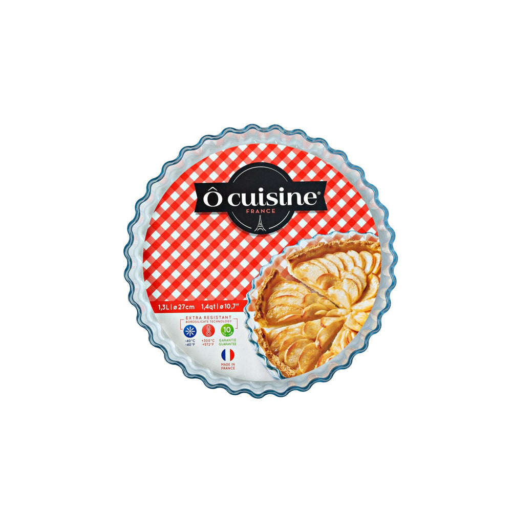 49020-ocuisine-27cm-baking-round-glass-pie-flan-dish-bakeware-clear