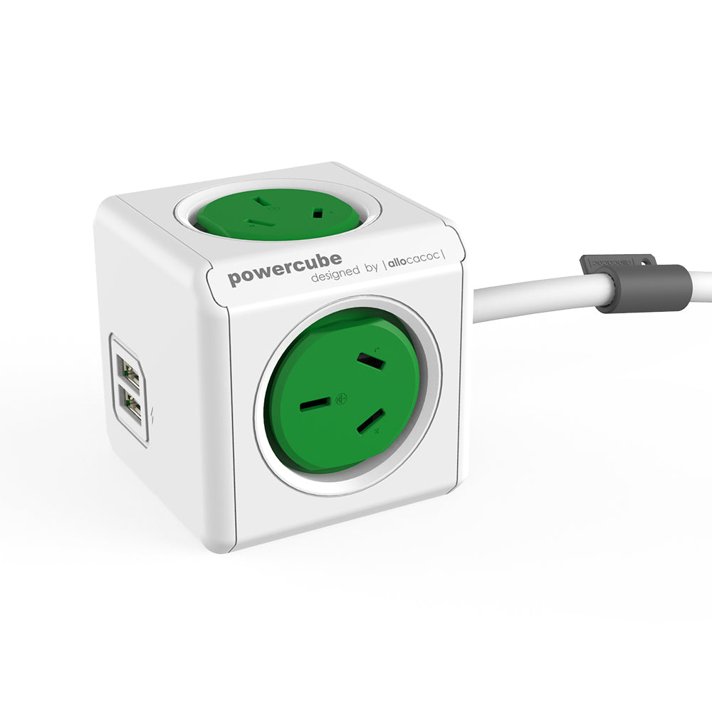 4080213-powercube-4-socket-mountable-power-board-3m-w-dual-usb-green