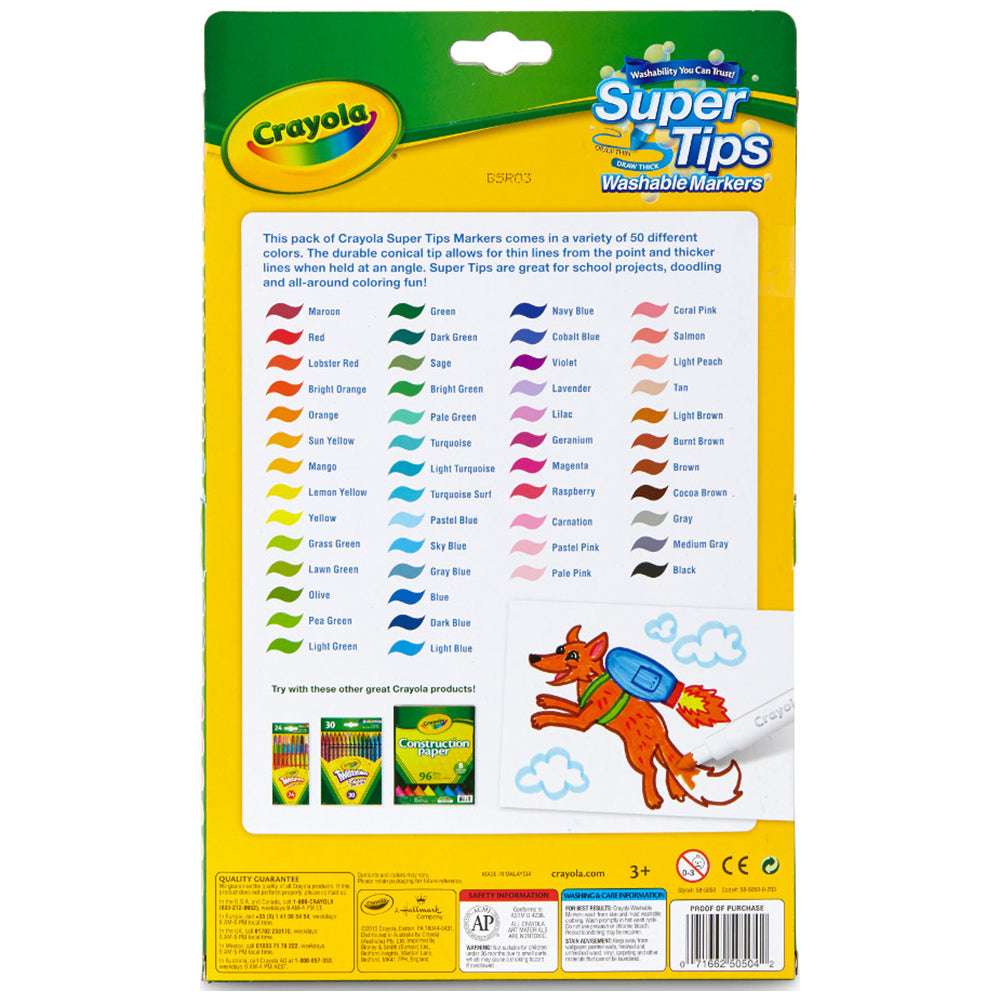 58-5050-50pc-crayola-supertip-washable-markers-kids-children-drawing-pens-3y