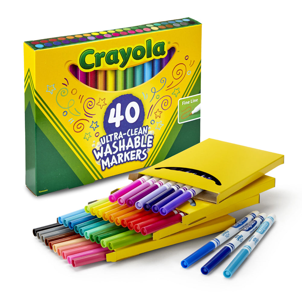 58-7861-40pc-crayola-kids-childrens-creative-fineline-ultraclean-markers-36m
