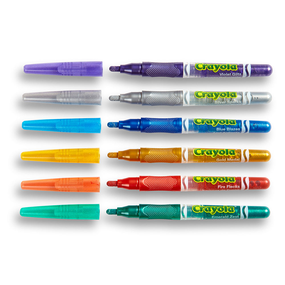 58-8629-6pc-crayola-colouring-glitter-markers-art-craft-drawing-writing