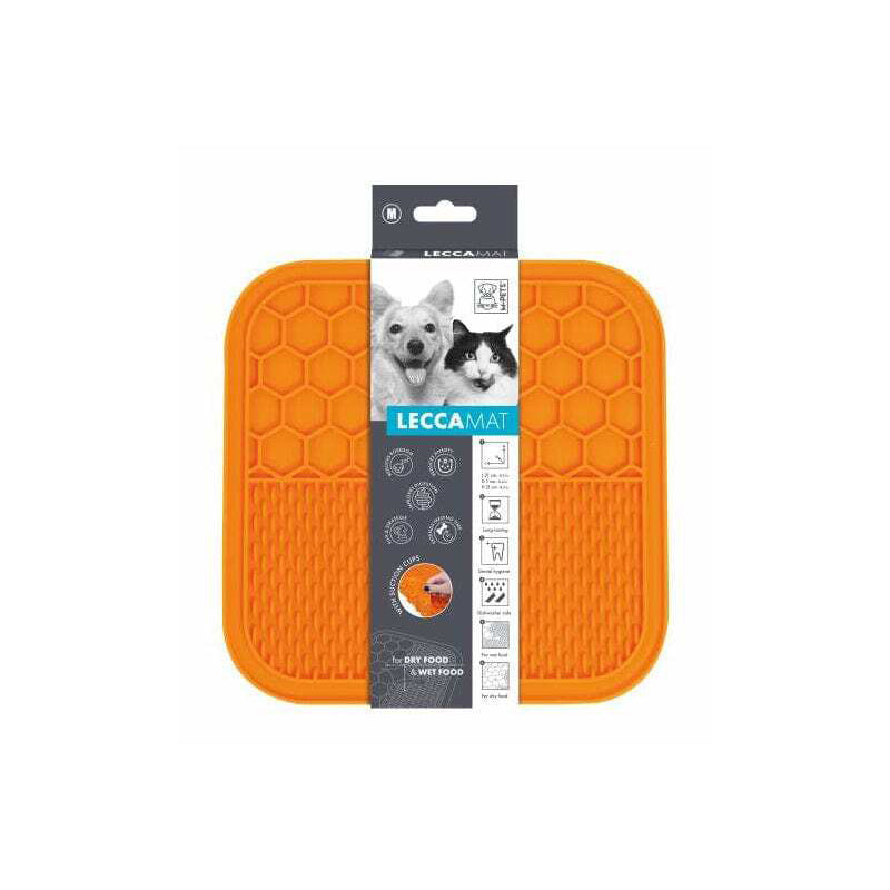60515605-m-pets-lecca-21cm-food-mat-cat-dog-pet-pad-medium-orange