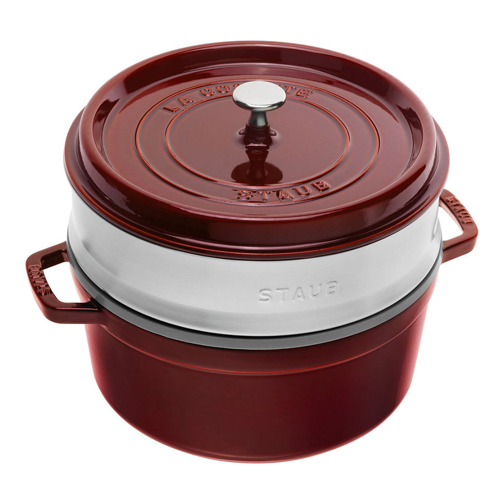 65101-staub-26cm-5-2l-enamel-cast-iron-round-cocotte-pot-w-steamer-grenadine