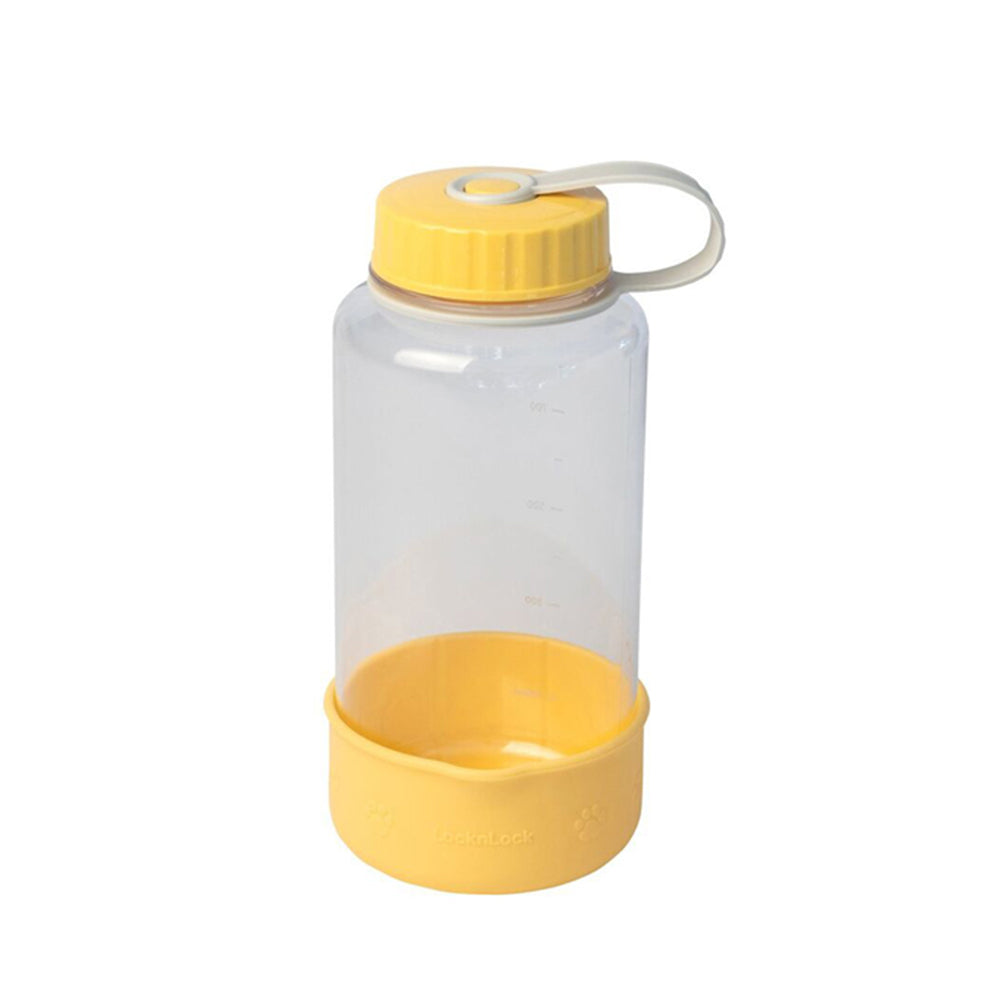 70892-lock-lock-1l-dog-cat-pet-water-bottle-w-handle-silicone-bowl-yellow