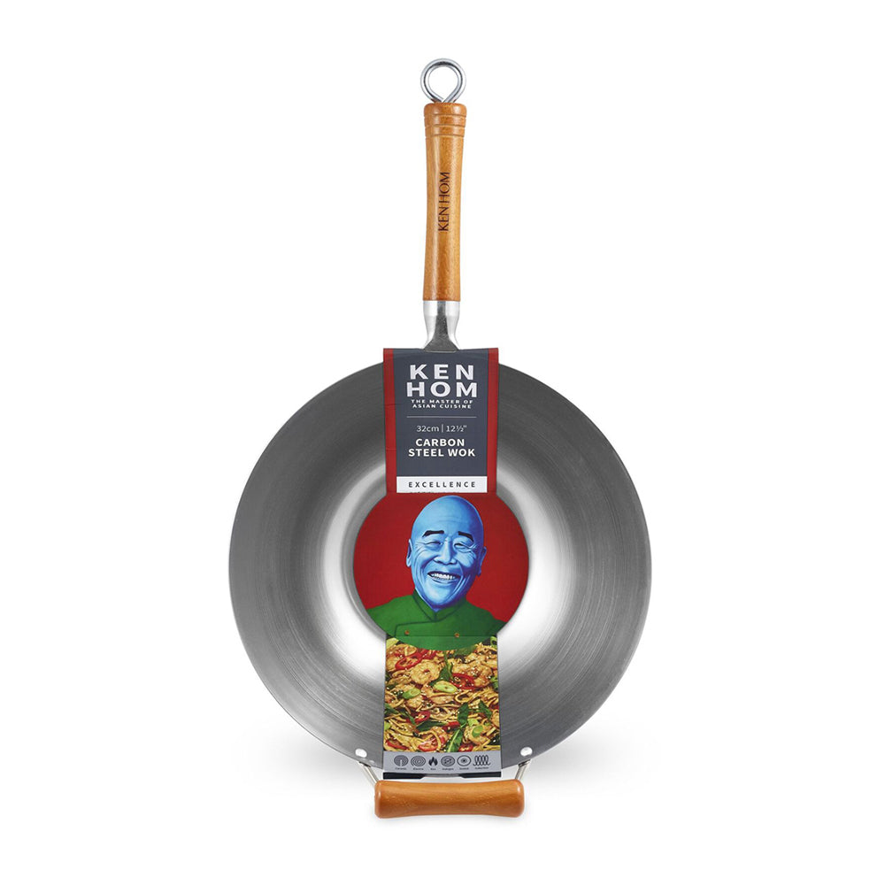71024-ken-hom-excellence-32cm-carbon-steel-non-stick-wok-grey