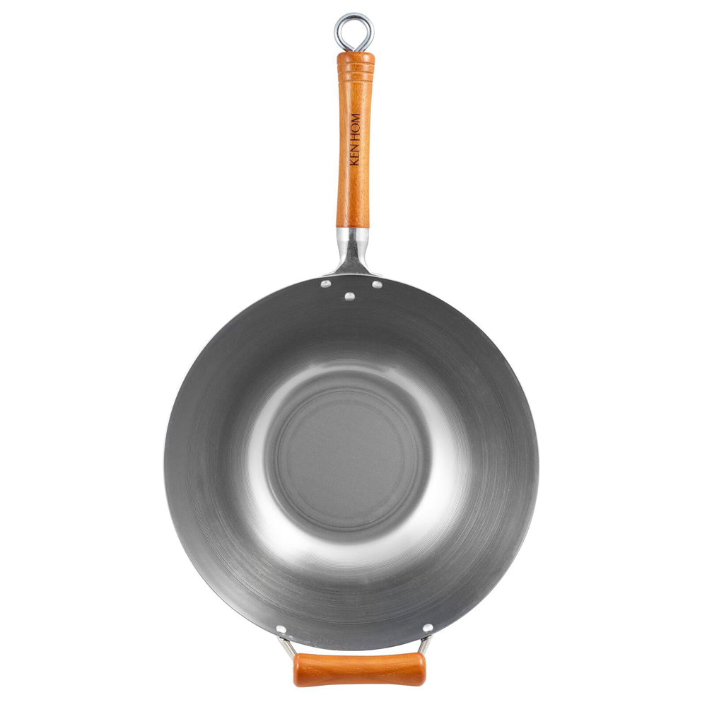71024-ken-hom-excellence-32cm-carbon-steel-non-stick-wok-grey