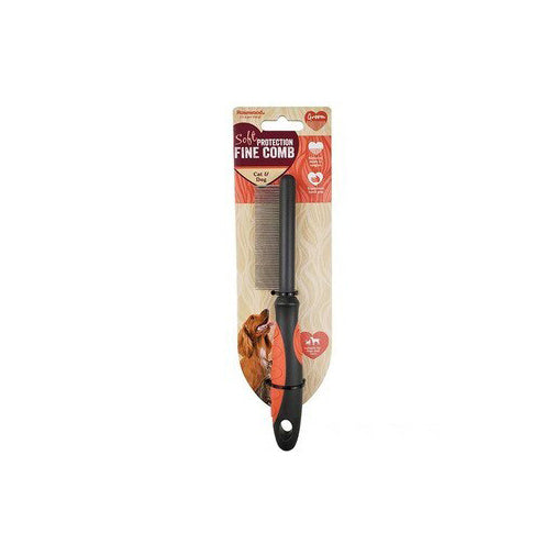 7500-rosewood-hair-grooming-fine-steel-comb-pet-hairbrush-orange-black