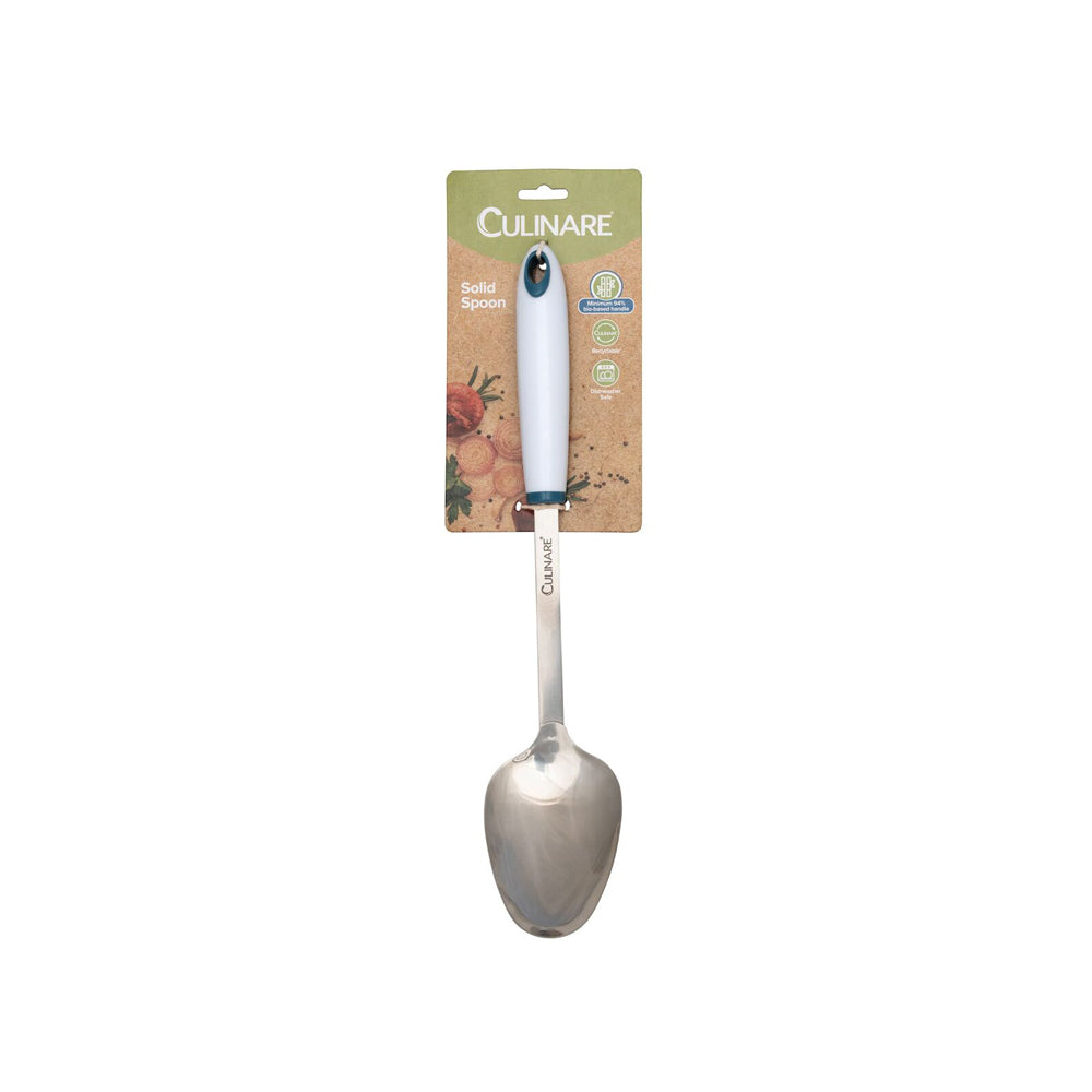 7857-culinare-bio-plastics-33cm-stainless-steel-solid-spoon-white