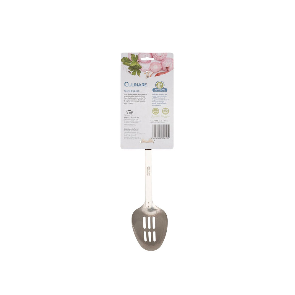 7858-culinare-bio-plastics-33cm-stainless-steel-slotted-spoon-white
