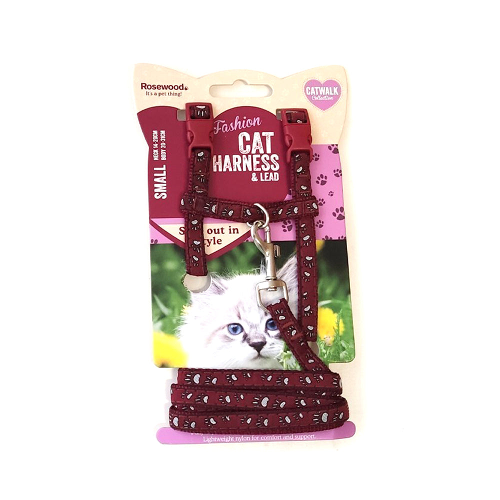 8062-rosewood-paw-print-harness-lead-set-small-assorted
