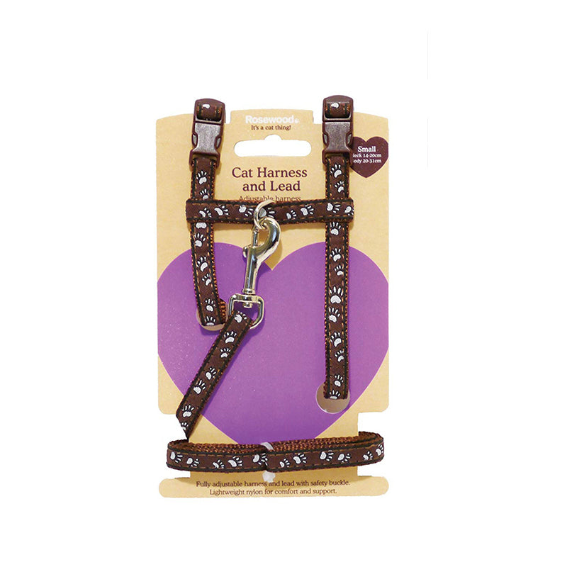8063-rosewood-paw-print-harness-lead-set-medium-assorted
