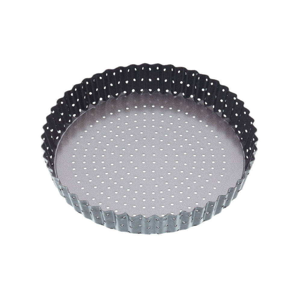 81205-mastercraft-crusty-bake-23cm-loose-base-round-flan-quiche-pan-black