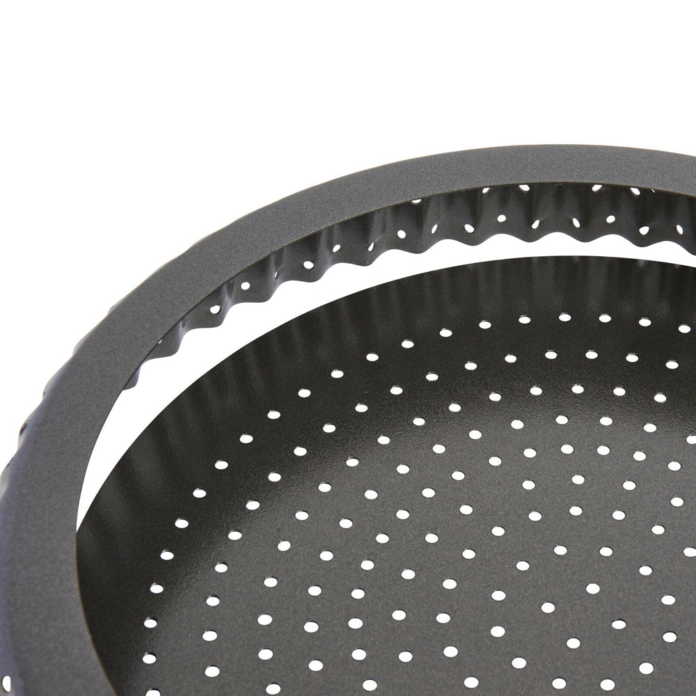 81205-mastercraft-crusty-bake-23cm-loose-base-round-flan-quiche-pan-black