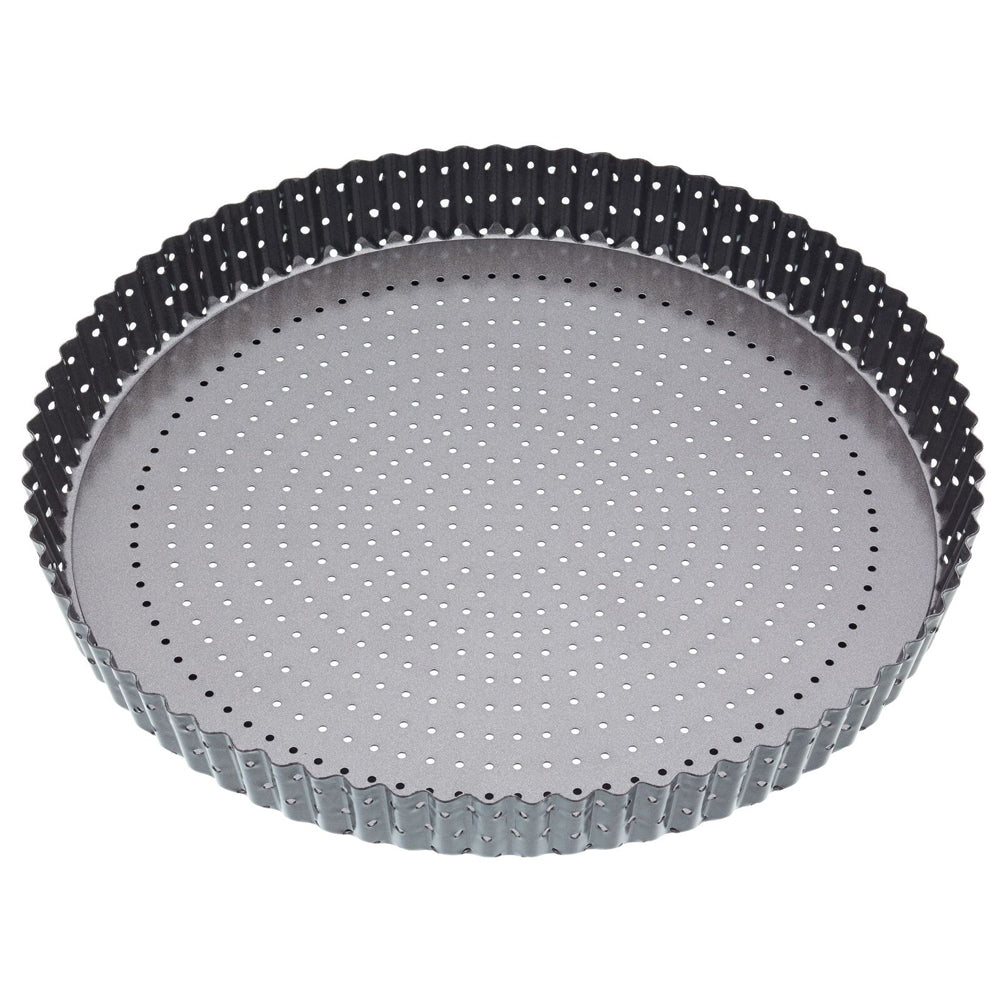 81207-mastercraft-crusty-bake-30cm-loose-base-round-flan-quiche-pan-black