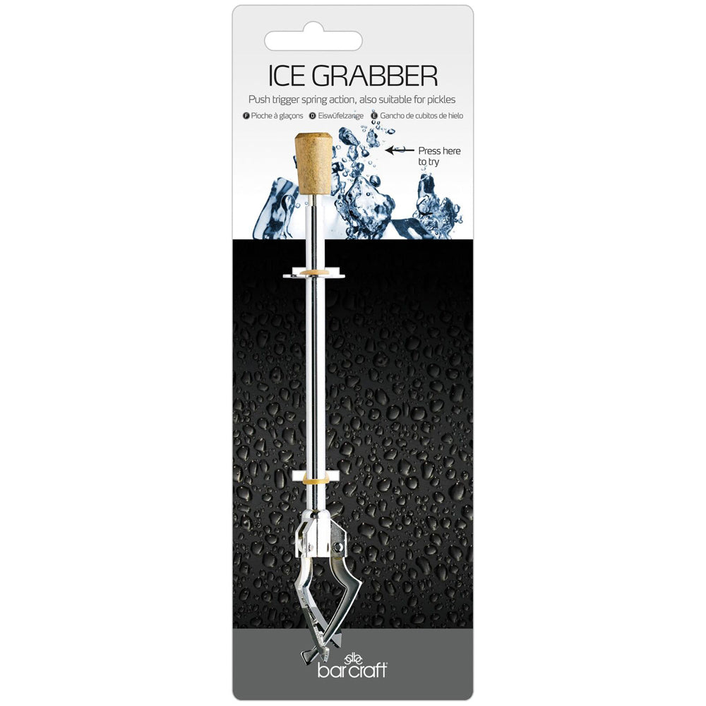 82315-barcraft-stainless-steel-18cm-pickle-ice-cube-grabber-silver