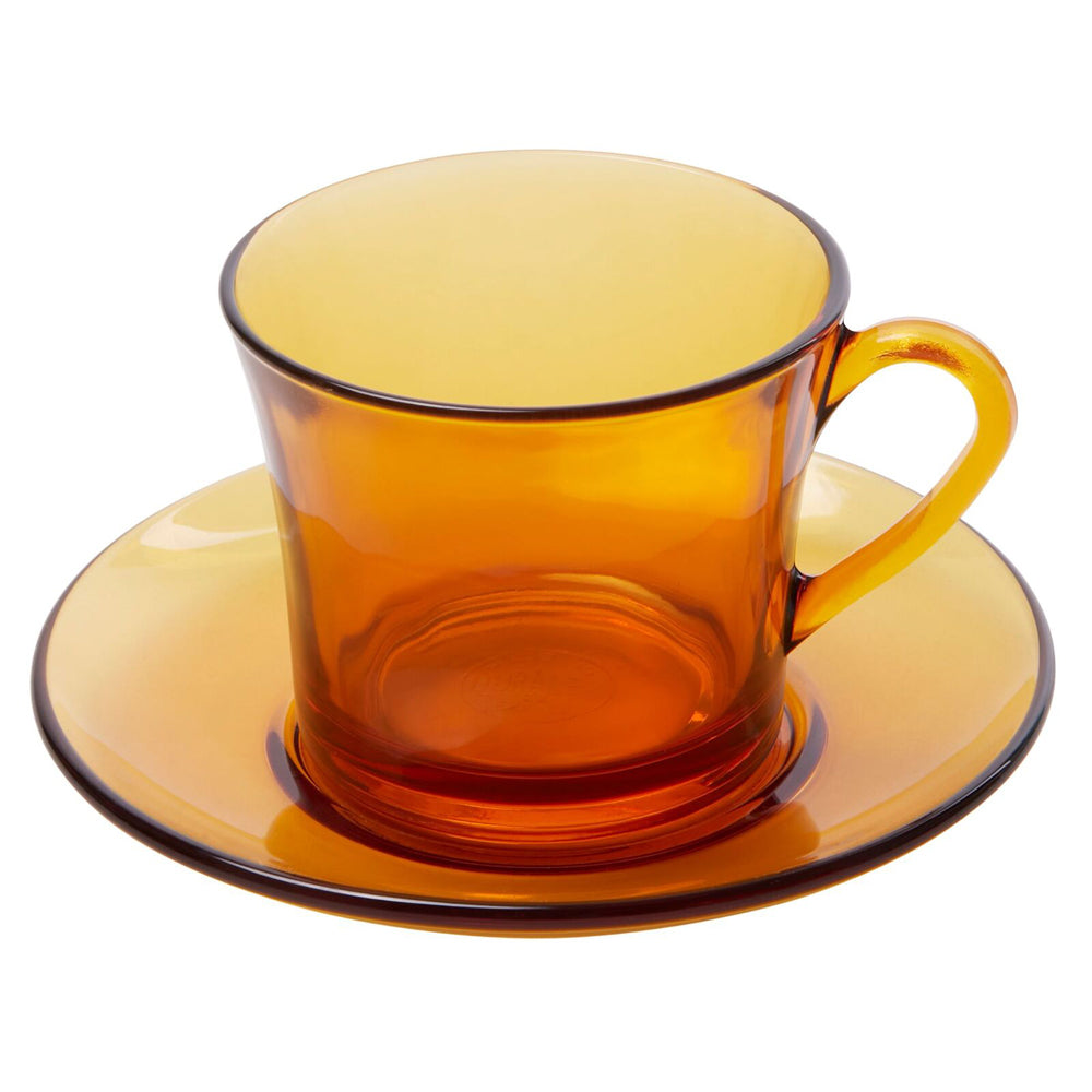 88155-6pc-duralex-lys-amber-180ml-tea-cup-saucer-brown